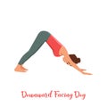 Yoga woman doing downward facing dog pose