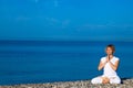 Yoga woman doing exercises Royalty Free Stock Photo