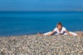 Yoga woman doing exercises Royalty Free Stock Photo