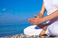 Yoga woman doing exercises Royalty Free Stock Photo