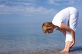 Yoga woman doing exercises Royalty Free Stock Photo