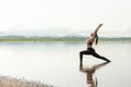 Yoga women lifestyle exercise and pose for healthy life. Young girl or people pose balance body vital zen and meditation