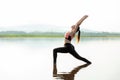 Yoga women lifestyle exercise and pose for healthy life. Young girl or people pose balance body vital zen