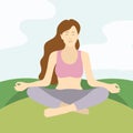 Yoga woman in lotus pose template