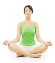 Yoga Woman in Meditation Sitting in Lotus Pose Female Meditating