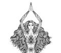 Yoga woman vector illustration. Girl Meditation Royalty Free Stock Photo