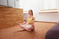 Yoga Woman. Young Lady Practicing Morning Meditation Royalty Free Stock Photo