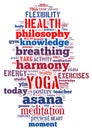 Yoga word cloud Royalty Free Stock Photo