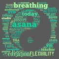 Yoga word cloud Royalty Free Stock Photo