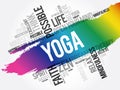 Yoga word cloud collage Royalty Free Stock Photo