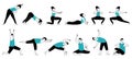 Yoga workout. Muscles training, stretching activities. Isolated strong sport man woman, healthy lifestyle. Body fitness