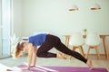 Yoga workout in selfisolation at home due to coronavirus quarantine