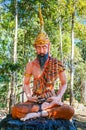 Yoga Yogi meditating with full beard and tiger skin