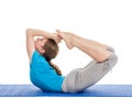 Yoga - young beautiful woman doing yoga asana excerise isolated