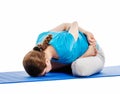 Yoga - young beautiful woman doing yoga asana excerise isolated