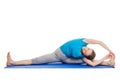 Yoga - young beautiful woman doing yoga asana excerise isolated