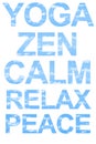 Yoga Zen Calm Relax Peace multi pack titles with blue sky and clouds nature leaves