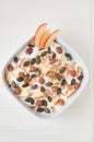 Yoghurt with apple and pumpkin seeds Royalty Free Stock Photo