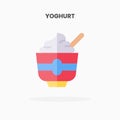 Yoghurt icon flat