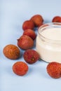 Yoghurt with lychee Royalty Free Stock Photo