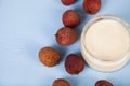 Yoghurt with lychee Royalty Free Stock Photo