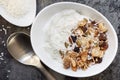 Yoghurt Muesli or Yogurt Granola with Coconut Royalty Free Stock Photo