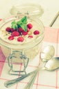 Yoghurt with wild strawberries Royalty Free Stock Photo