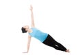 Yogi female in yoga Side Plank Pose Royalty Free Stock Photo