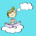 Yogi thinks a girl sitting on a cloud