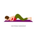 Yogi woman in Ashtanga Namaskar. Vector