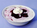 Yogurt with berries grits Royalty Free Stock Photo