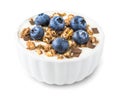 Yogurt with Blueberries and Muesli Royalty Free Stock Photo