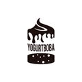 Yogurt and boba logo vector template