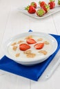 Yogurt, cereal and strawberries Royalty Free Stock Photo