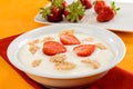 Yogurt, cereal and strawberries Royalty Free Stock Photo