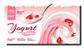 Yogurt Cherry Fruit Promotional Poster Vector