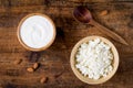 Yogurt and cottage cheese Royalty Free Stock Photo