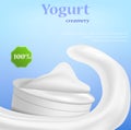 Yogurt creamery concept background, realistic style