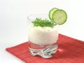 Yogurt with cucumber and watercress Royalty Free Stock Photo