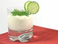 Yogurt with cucumber and watercress Royalty Free Stock Photo