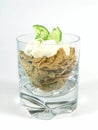 Yogurt with cucumber and watercress Royalty Free Stock Photo