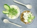 Yogurt with cucumber and watercress Royalty Free Stock Photo