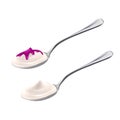 Yogurt Dairy Cream Dessert On Spoon Set Vector Royalty Free Stock Photo