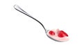 Yogurt Dairy Dessert Spoon With Cherry Vector