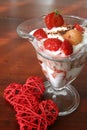Yogurt dessert with hearts