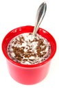 Yogurt and flax seeds Royalty Free Stock Photo