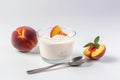 Yogurt fresh peach cream. Generate ai