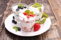 Yogurt and fruit Royalty Free Stock Photo