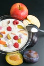 Yogurt with fruits Royalty Free Stock Photo
