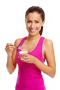 Yogurt girl Royalty Free Stock Photo